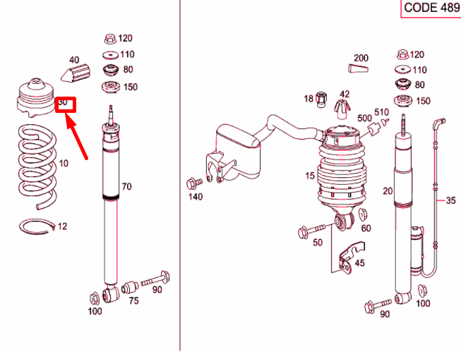 NEW MERCEDES-BENZ E W211 REAR COIL SPRING SHIM A2113250384 ORIGINAL