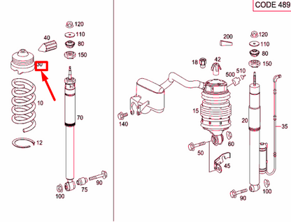 NEW MERCEDES-BENZ E W211 REAR COIL SPRING SHIM A2113250384 ORIGINAL