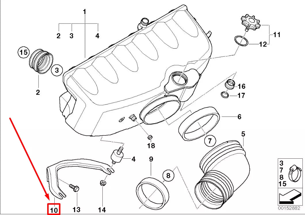 NEW BMW Z4 COUPE E86 AIR COLLECTOR BRACKET 7831740 11617831740 ORIGINAL