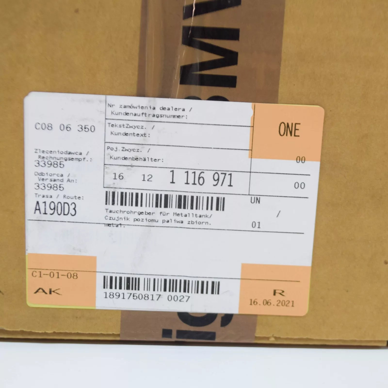 NEW BMW 6 E24 FUEL TANK SENDING UNIT 16121116971 1116971 ORIGINAL