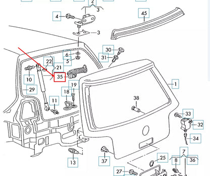 NEW VOLKSWAGEN GOLF MK5 TAILGATE CABLE GROMMET 1J6971840A ORIGINAL