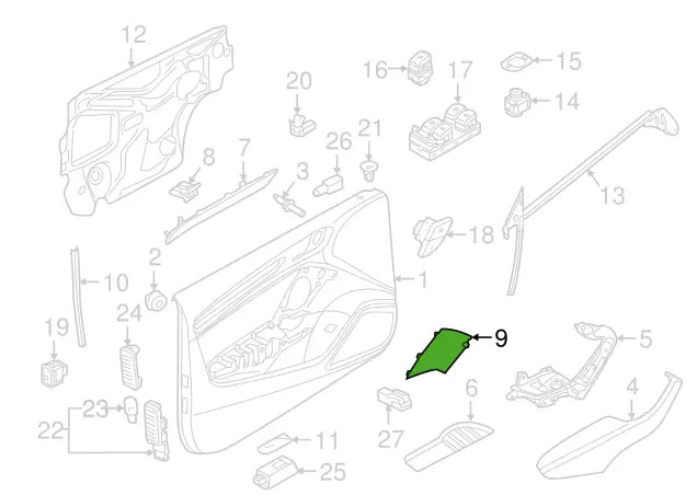 NEW AUDI A3 8V FRONT LEFT SOUND SPEAKER COVER TRIM 8V7035409A4PK ORIGINAL