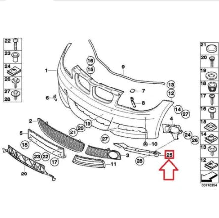 NEW BMW 1 E82 M FRONT BUMPER LOWER RIGHT PRESSURE LIP SEAL 8046128 ORIGINAL