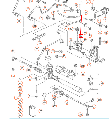 NEW VOLKSWAGEN JETTA A6 POWER STEERING RESERVOIR TANK 5C0422371 ORIGINAL
