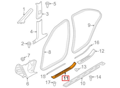 NEW BMW 5 E39 FRONT LEFT DOOR STILL COVER 51478159933 2000 ORIGINAL
