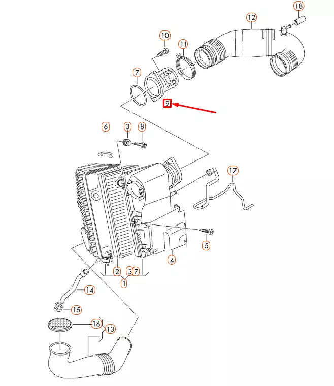 NEW AUDI Q7 4L AIR MASS METER 03H906461 ORIGINAL