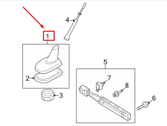 NEW VOLKSWAGEN TIGUAN 5N MK1 ROOF ANTENNA 5N0035501A ORIGINAL
