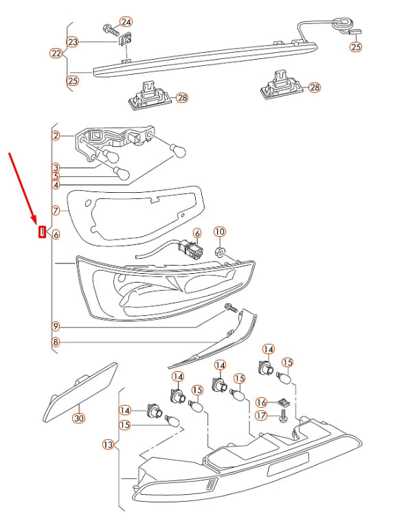 NEW AUDI Q3 8U REAR LEFT LED TAILLIGHT 8U0945093D ORIGINAL