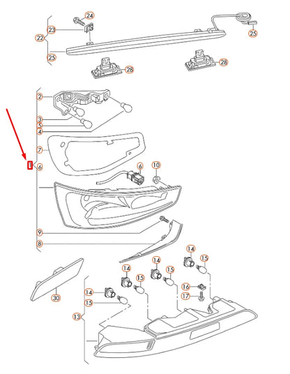 NEW AUDI Q3 8U REAR LEFT LED TAILLIGHT 8U0945093D ORIGINAL