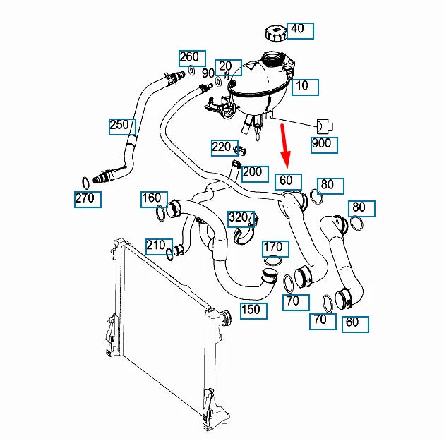NEW MERCEDES-BENZ GLK-CLASS X204 COOLANT HOSE A2045013182