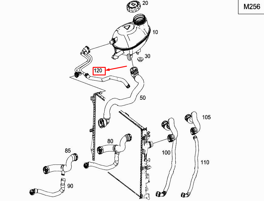 NEW MERCEDES-BENZ CLS C257 EXPANSION RESERVOIR VENT LINE A2575010100 ORIGINAL