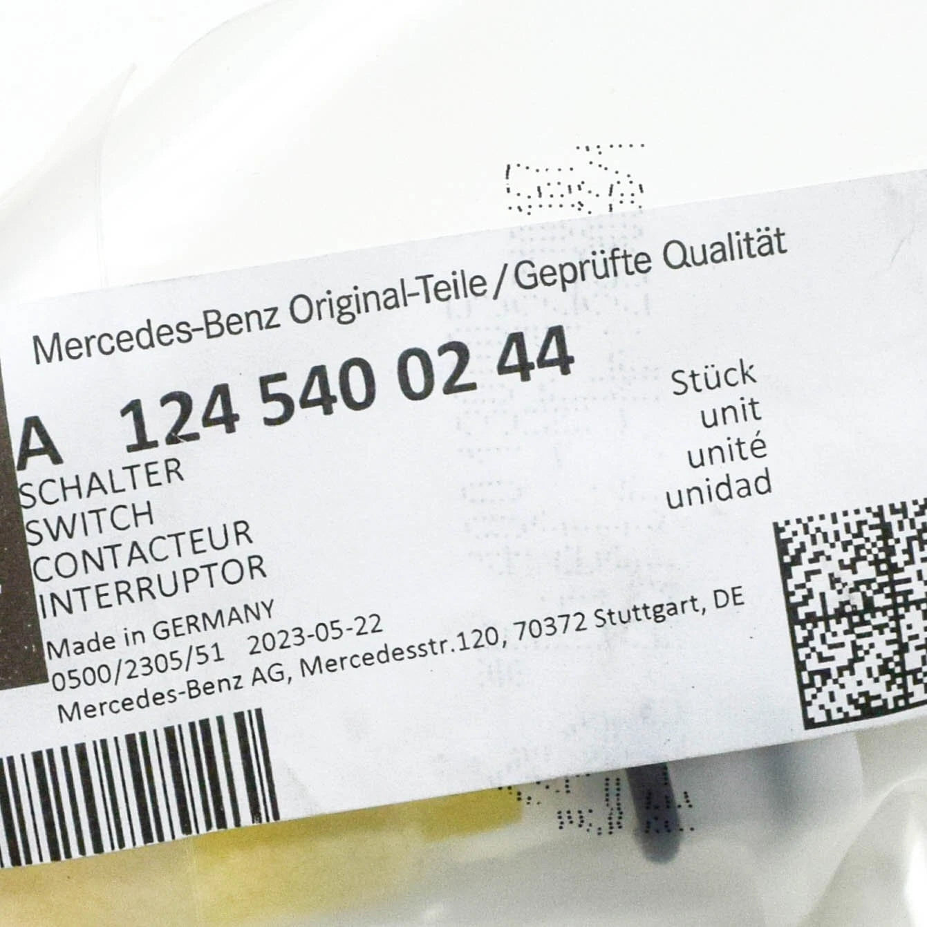 NEW MERCEDES-BENZ COUPE C124 COOLING WATER LEVEL SENSOR A1245400244 ORIGINAL