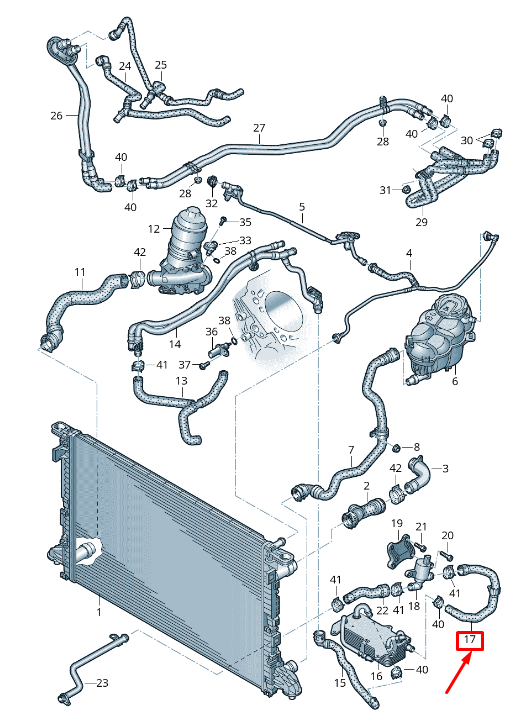NEW AUDI A8 4N ENGINE COOLANT HOSE 4N0122448F ORIGINAL