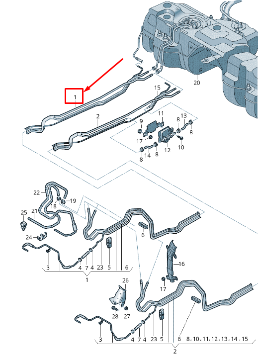 new audi q7 4m fuel line 4m0201544ba original