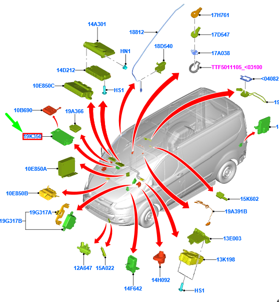 new ford transit custom mk1 mobile phone control assy 2268002 original