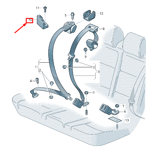new seat leon 5f rear left seat belt guide 5f9857781a original