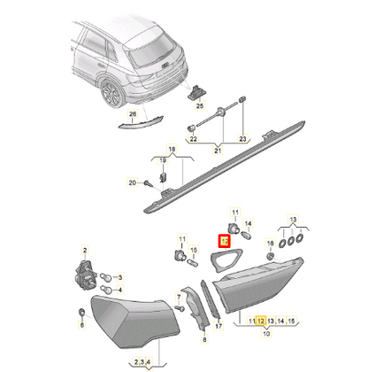 new audi q3 f3 sportback rear right taillight seal 83a945192 original