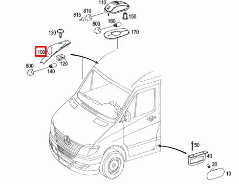 NEW MERCEDES BENZ SPRINTER 906 TOP MARKER LEFT LAMP LIGHT A9068200556