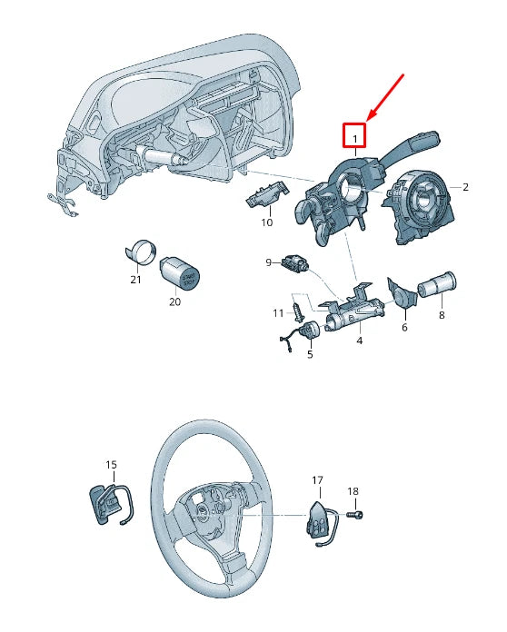 NEW VW T-CROSS C1 STEERING COLUMN MULTI-SWITCH 2Q0953513AIGI ORIGINAL