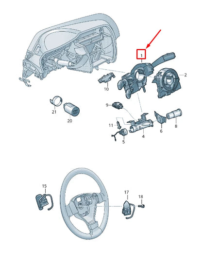 NEW VW T-CROSS C1 STEERING COLUMN MULTI-SWITCH 2Q0953513AIGI ORIGINAL