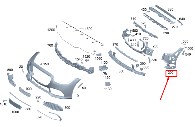 new mercedes-benz s w223 front left bumper carrier a2238851700 original