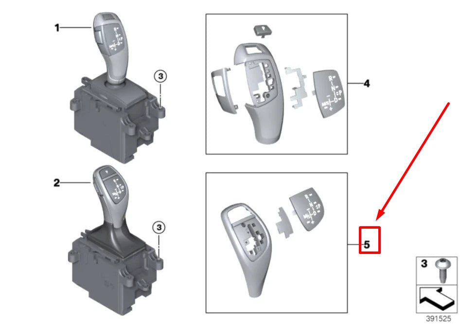 NEW BMW X6 F16 GEAR SELECTOR SWITCH COVER REPAIR KIT 61319346827 9346827