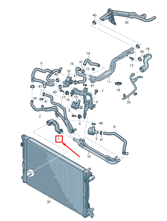 new audi a6 c8 coolant hose with quick release coupling 4k0122055t original