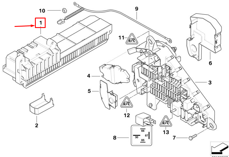 new bmw 5 touring e61 fuse box 61146932452 6932452 original