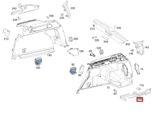 NEW MERCEDES-BENZ GLC COUPE C253 TRUNK LINIMNG LEFT BRACKET A2536914300 ORIGINAL