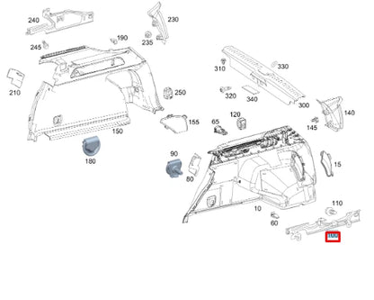 NEW MERCEDES-BENZ GLC COUPE C253 TRUNK LINIMNG LEFT BRACKET A2536914300 ORIGINAL