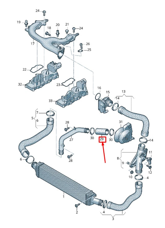 NEW AUDI A4 AVANT B8 INTERCOOLER PRESSURE HOSE 059145737A