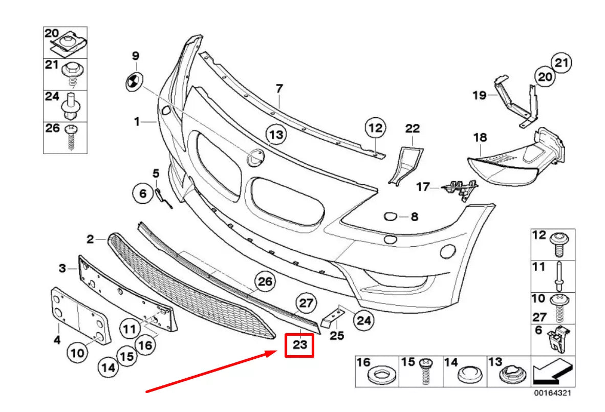 NEW BMW Z4 COUPE E86 FRONT BUMPER SPOILER TRIM 3442832 51113442832 ORIGINAL