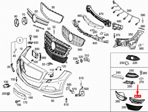 NEW MERCEDES-BENZ CLS C218 AMG FRONT BUMPER LEFT COVER A2188851123 ORIGINAL