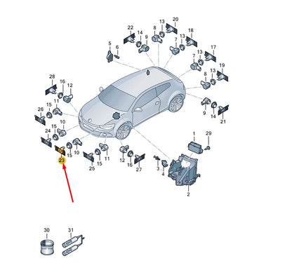 NEW VW SCIROCCO MK3 FRONT LEFT INNER PARK SENSOR BRACKET 1K8919493C ORIGINAL