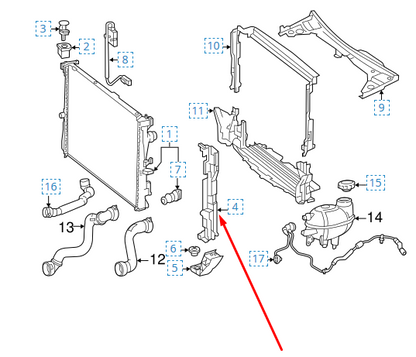 NEW MERCEDES-BENZ C-CLASS W205 RADIATOR LEFT BRACKET A099504211864 2015 ORIGINAL