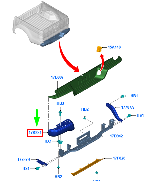 new ford ranger t6 mk1 rear bumper left cover assy 5363393 ab3917k825bc original