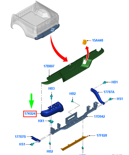 new ford ranger t6 mk1 rear bumper left cover assy 5363393 ab3917k825bc original