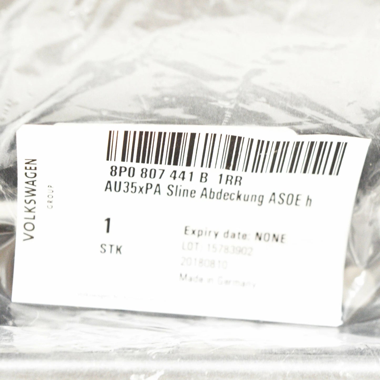 NEW AUDI A3 8P S-LINE REAR BUMPER TOW EYE COVER TRIM GRAY 8P0807441B1RR