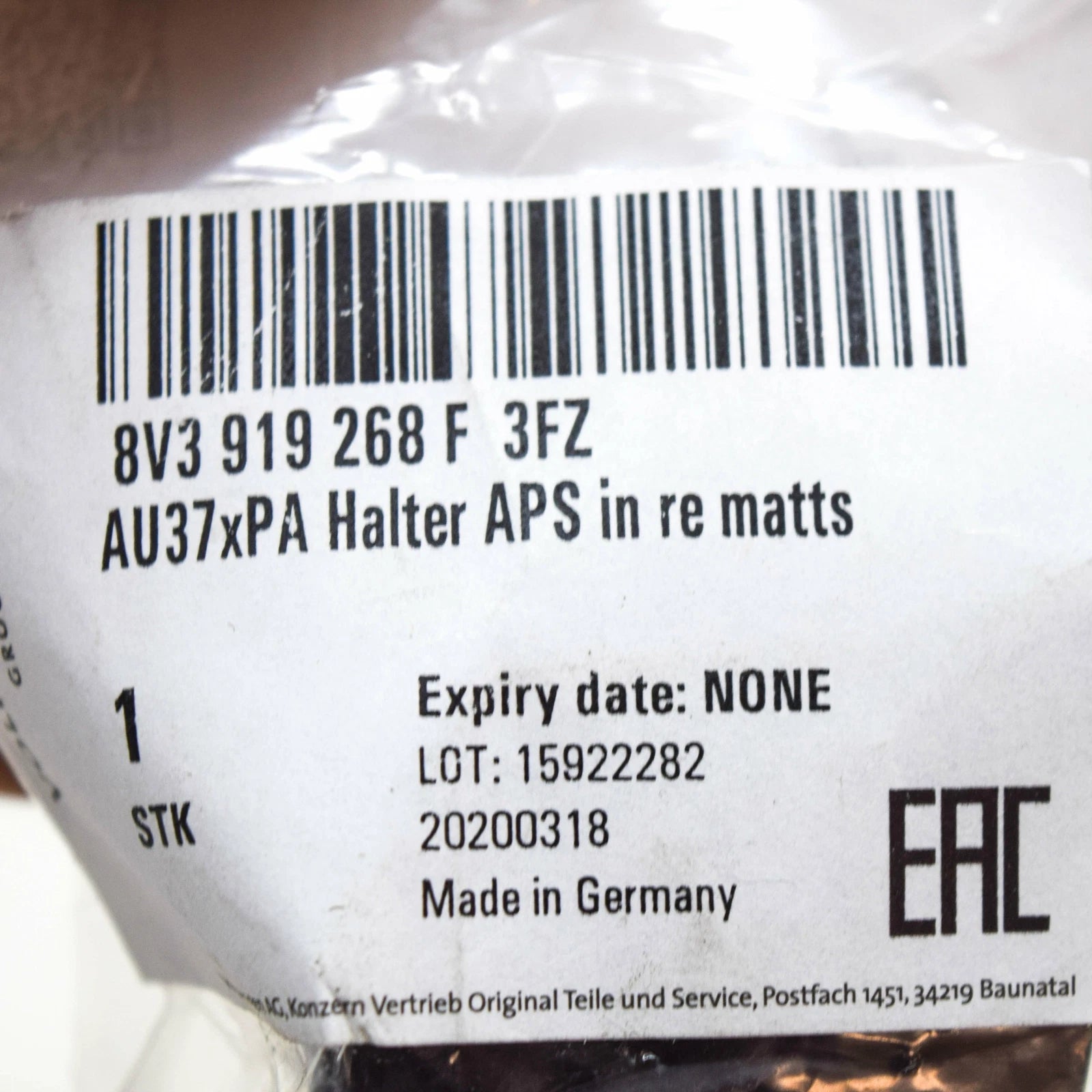 NEW AUDI A3 SPORTBACK 8V FRONT RIGHT INNER PDC SENSOR BRACKET 8V3919268F3FZ