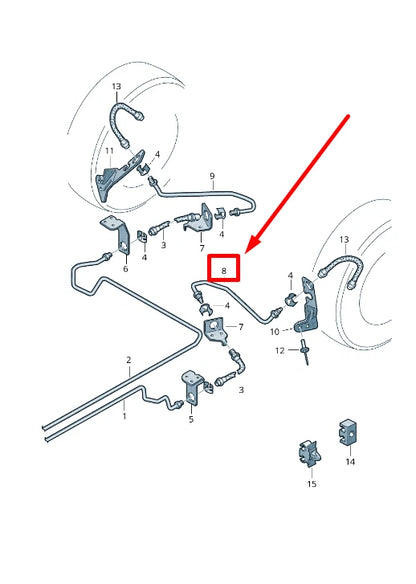 NEW VW VI T6 SFD, SFE REAR LEFT BRAKE PIPE HARD LINE 7E0611763A ORIGINAL