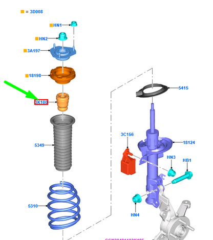 new ford fiesta mk6 front shock absorber bumper c1bc-3k100-eb 1791354 original
