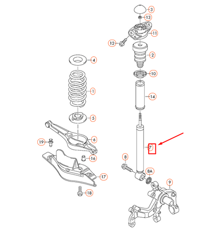 new volkswagen passat b6 rear gas shock absorber 3c0513049bg original
