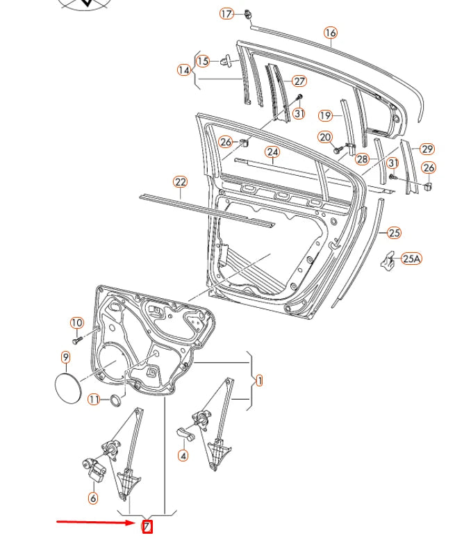 NEW VOLKSWAGEN PASSAT B6 REAR LEFT DOOR WINDOW REGULATOR 3C9839461L ORIGINAL
