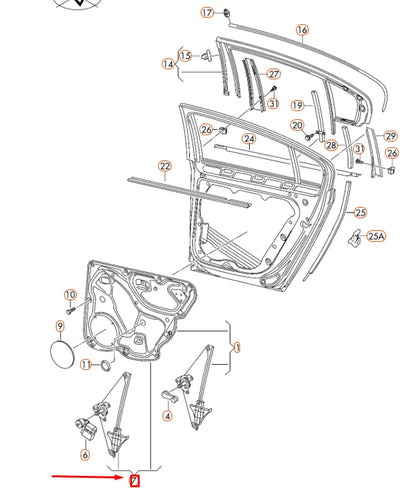 NEW VOLKSWAGEN PASSAT B6 REAR LEFT DOOR WINDOW REGULATOR 3C9839461L ORIGINAL