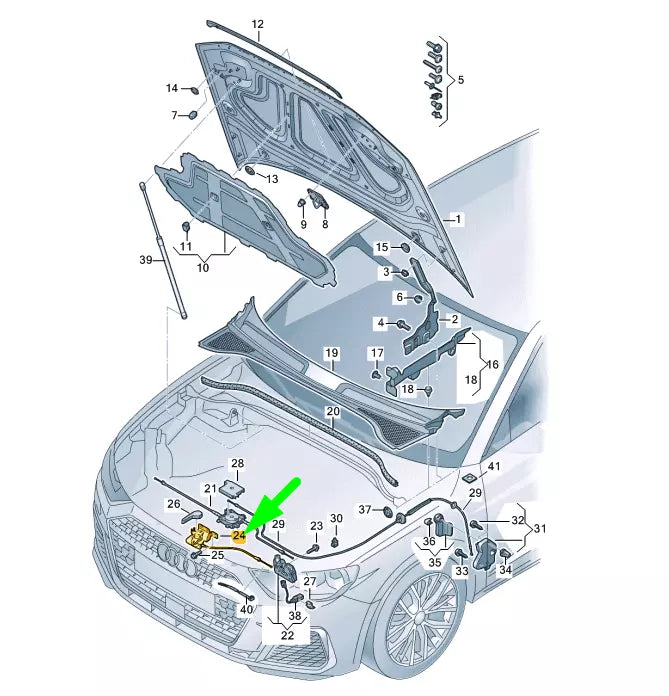 NEW AUDI Q3 F3 FRONT BONNET RELEASE ELEMENT 83A823529 2019 ORIGINAL