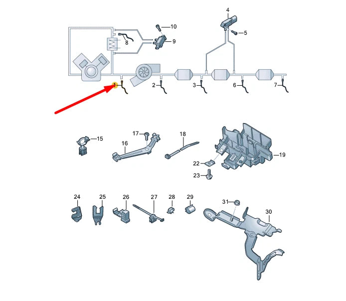 NEW AUDI A8 D5 EXHAUST GAS TEMPERATURE SENSOR 057906088AR ORIGINAL