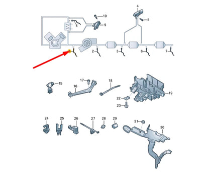 NEW AUDI A8 D5 EXHAUST GAS TEMPERATURE SENSOR 057906088AR ORIGINAL
