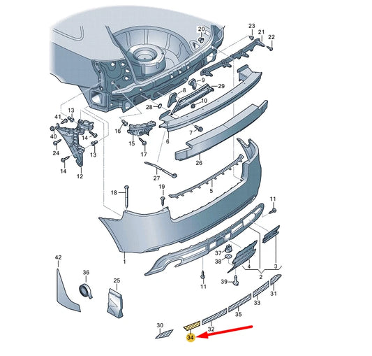 NEW AUDI A3 8P REAR CENTER SINGLE PIPE EXHAUST BUMPER TRIM 8P080783301C