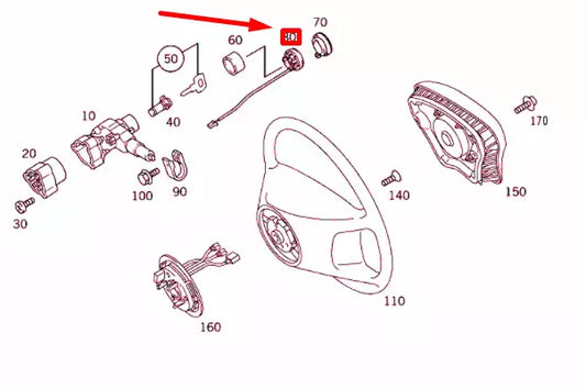NEW MERCEDES-BENZ SLK R170 STEERING WHEEL TRANSPONDER COIL A1684620253