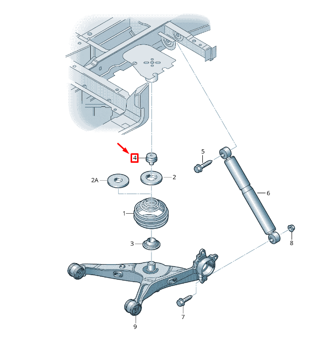 new vw transporter vi t6 rear coil spring stop buffer 7h0501191b original